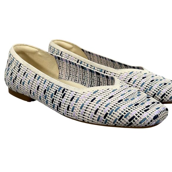 Vivaia NWOB Margot 2.0 Blue White Slip-On Walking Ballet Flats Size 9.5 - Picture 4 of 9